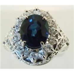 Sapphire Ring 3.23Ct Diamond .61Ct 14k W/g