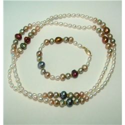 Elegant Multi Color Culture Pearl Necklace