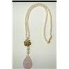 Image 1 : Pearl Necklace&Rose Quartz, Agate 14kY/g-F