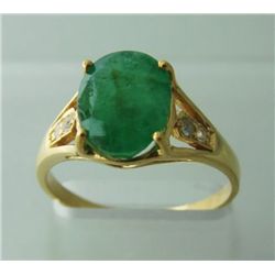 Emerald&Diaomond Ring 3.07CT 14k Y/g