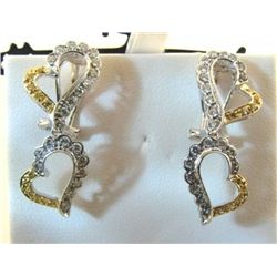 Heart Shape Dangle Earring Diamond 1.00Ct 18k W/g