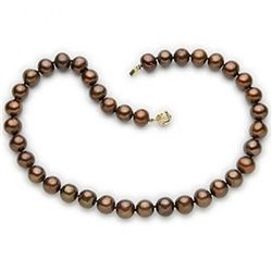 Chocolate Culture Pearl Necklace 9-10mm 14k G/F