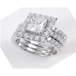 Creation Diamond Ring 3.25 Carat 18k W/G Overlay