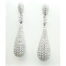 Creation Diamond Earring 6.80Ct 18k W/g Overlay