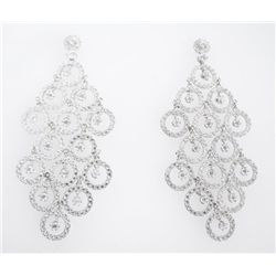 Creation Diamond  Earring 7.20Ct 18k W/g Overlay