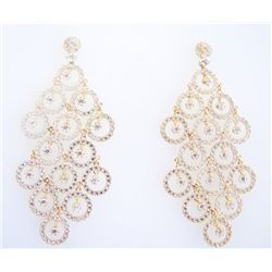 Creation Diamond  Earring 7.20Ct 18k Y/g Overlay