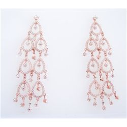 Creation Diamond Earring 4.30Ct 18k R/g Overlay