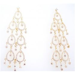 Creation Diamond Earring 4.30Ct 18k Y/g Overlay