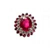 Image 2 : Natural Ruby Diamond Ring 7.03Ct 14k White Gold