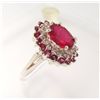 Image 3 : Natural Ruby Diamond Ring 7.03Ct 14k White Gold
