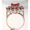 Image 4 : Natural Ruby Diamond Ring 7.03Ct 14k White Gold