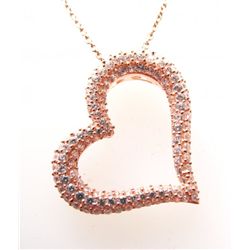 Creation Diamond Heart Pendant 1.20ct 18kR/g Over