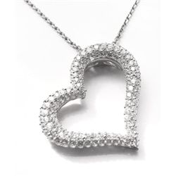 Creation Diamond Heart Pendant .20ct 18k W/g Over