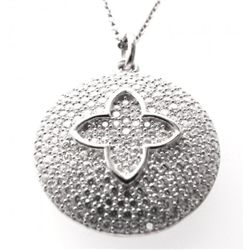 Diamond Creation Flower Pendant 2.50ct 8k W/gOver