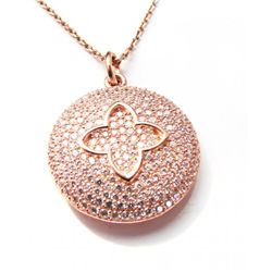 Creation Diamond Pendant 2.50ct 18k R/g Over