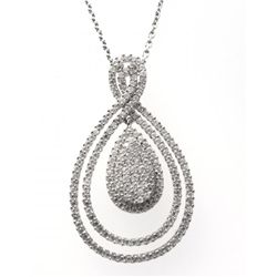 Diamond Creation Pendant 2.30ct 18k W/g Overlay