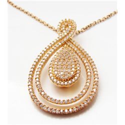 Creation Diamond Pendant 2.30ct 18k Y/g Overlay
