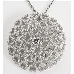Creation Diamomd Pendant 3.50ct 18k W/g Overlay