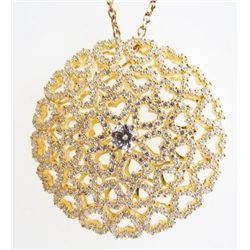 Creation Diamond Pendant 3.50ct 18k Y/g Overlay