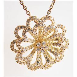 Creation Diamond Pendant 1.25Ct 18k Y/g Over
