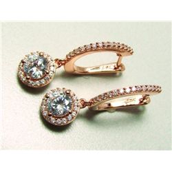 Creation Dia: Dangle Earring 2.45Ct 18kR/g Over