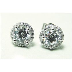 Creation Diamond Stud Earring 2.40Ct 18k W/g Over