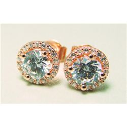 Creation Diamond Stud Earring 2.40Ct 18k R/g Over