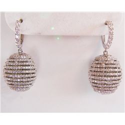Creation Diamond Dangle Earring 2.45Ct18k W/gOver