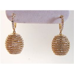 Creation Diamond Dangle Earring 2.45Ct18kY/g Over