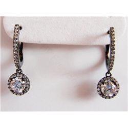 Creation Diamond Dangle Earring 2.45Ct 18k B/g