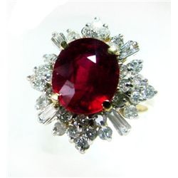 Anniversary Ruby Diamond Rin 5.48Ct 14k Y/g