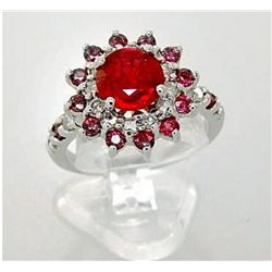 Anniversary Ruby Diamond Ring 4.86Ct 14k W/g