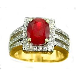 Anniversary Ruby Diamond Ring 4.59Ct 14k Y/g