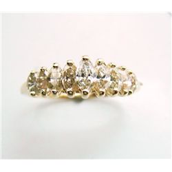 Anniversary Diamond Marquise Ring 1.00Ct 14k Y/g