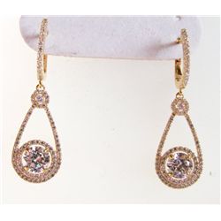 Ceation Diamond Earrings 3.94Ct18kY/g Over