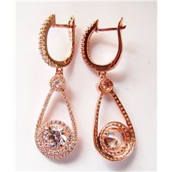 Ceation Diamond  Earrings  3.94Ct18kR/g Over
