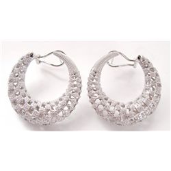 Creation Diamond Earring 3.10Ct 18k W/G Overlay