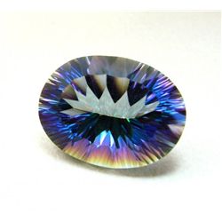 Top Rainbow Mystic Topaz Oval Concave 15.18Ct