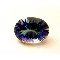 Top Rainbow Mystic Topaz Oval Concave 14.59Ct