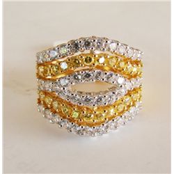 Creation Diamonds Ring 2.10ct 18k W-Y/g Overlay