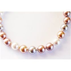Necklace Multicolor Swarovski  Pearl 14mm SZ 17"