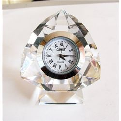 Camry Quartz Clock Crystal Platinum Overlay