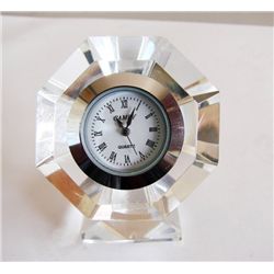 Camry Quartz Clock Crystal Platinum Overlay
