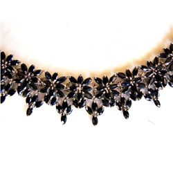 Natural Sapphire Necklaces 72.42Ct 18k W/g Overlay