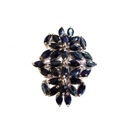 Natural Sapphire Ring 5.44Ct 18k W/g Overlay