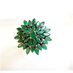 Natural Emerald Ring 8.11Ct 18k W/g Overlay