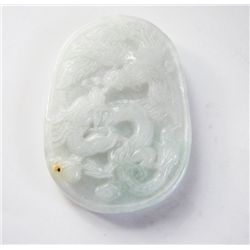 Natural green jadeite jade Dragon and Phoenix JBA-2B