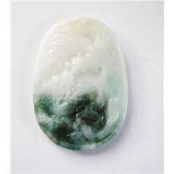 Natural green jadeite jade Dragon and Phoenix JBA-2B