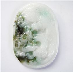 Natural green jadeite jade Dragon and Phoenix JBA-2B