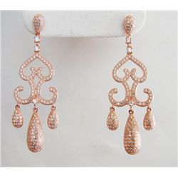 Creation Diamomd Earring 2.00Ct 18k R/g Overlay